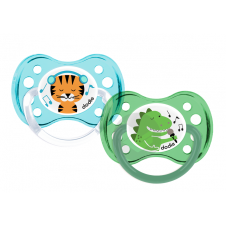 DODIE SUCETTE ANATOMIQUE 28 +6M DUO TIGRE/DINOSAURE